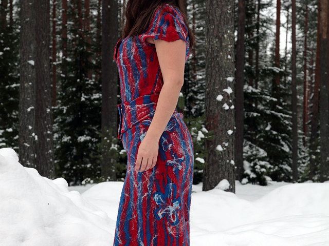 Валяное платье «Коломбина»